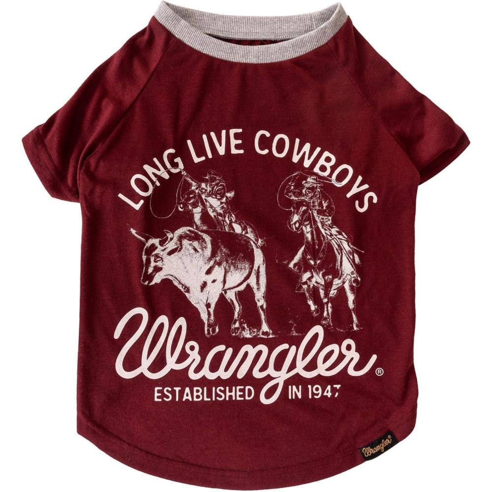 imageWrangler Long Live Cowboys Dog T Shirt  Lightweight and Breathable Pullover Dog Shirt  Machine Washable  Layer Under Dog Sweater LMedium