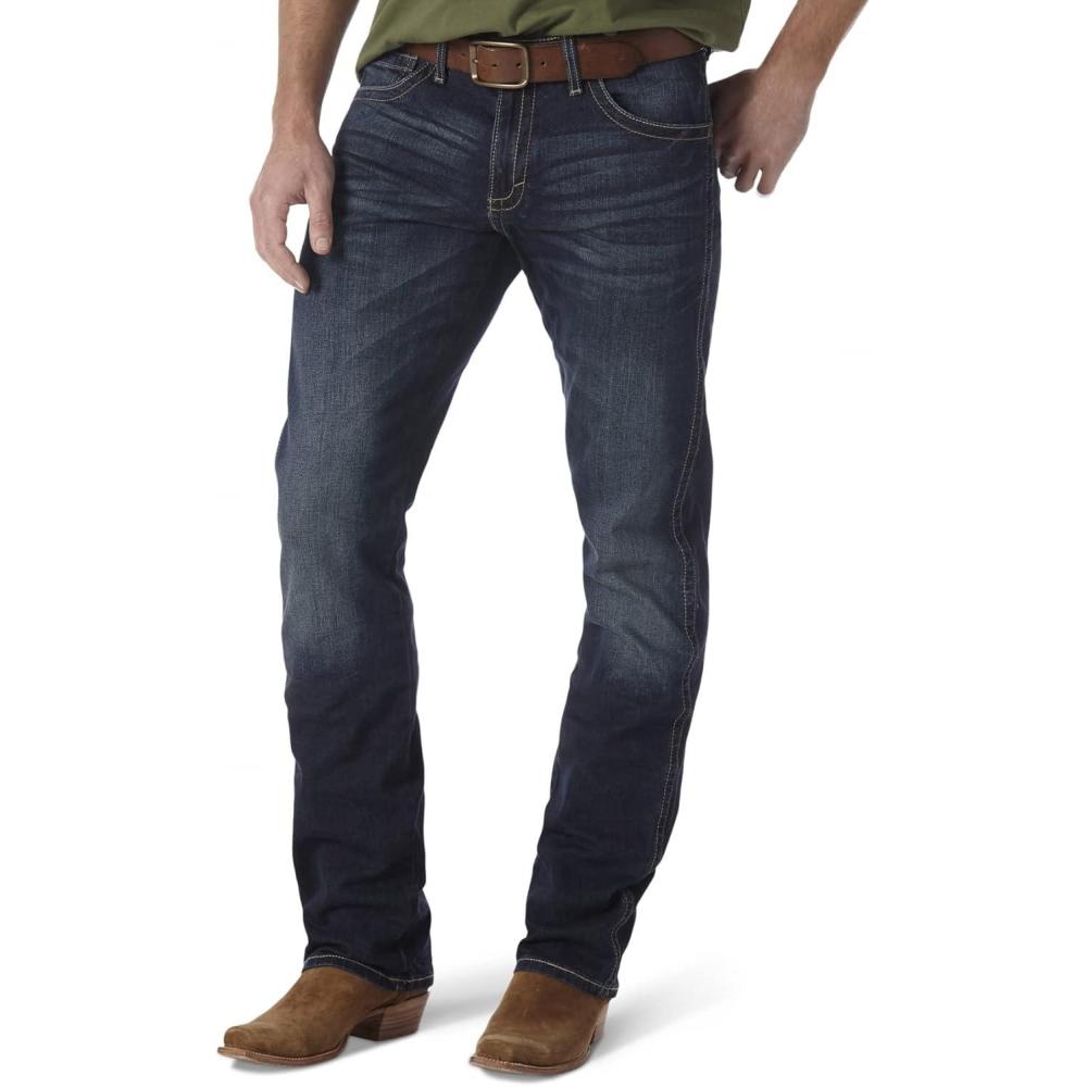imageWrangler Mens 44 Slim Straight Light Wash JeansDenver