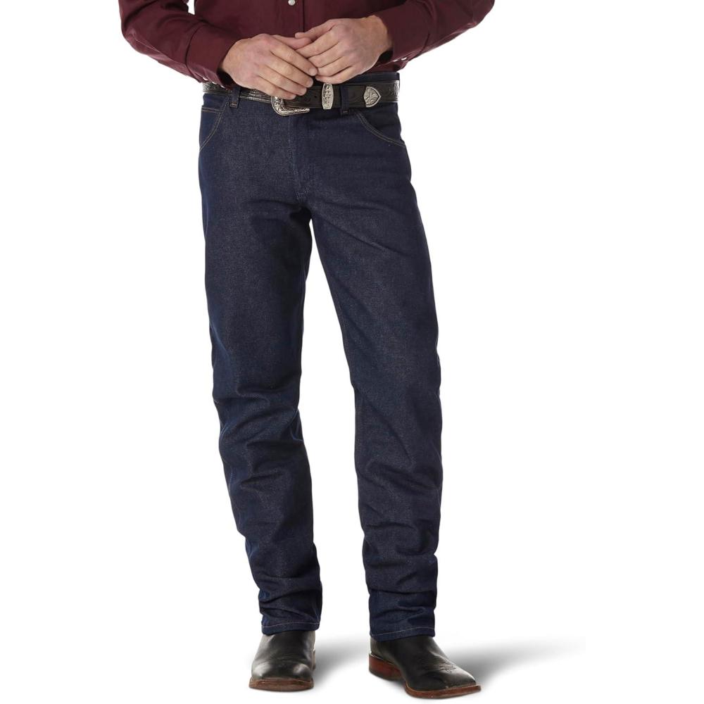 imageWrangler Mens 47Mwz Premium Performance Cowboy Cut Regular Fit Prewashed Jeans  47MwzpwRigid Navy