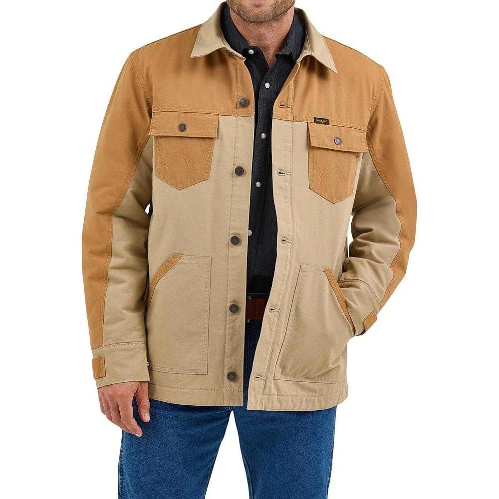 imageWrangler Mens Chipmunk Mixed Canvas Chore Coat