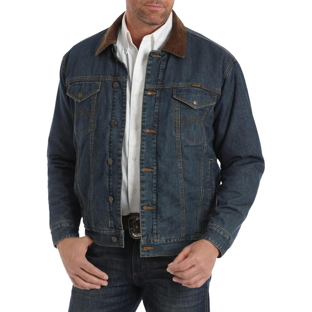 imageWrangler Mens Concealed Carry Blanket Lined Denim JacketIndigo