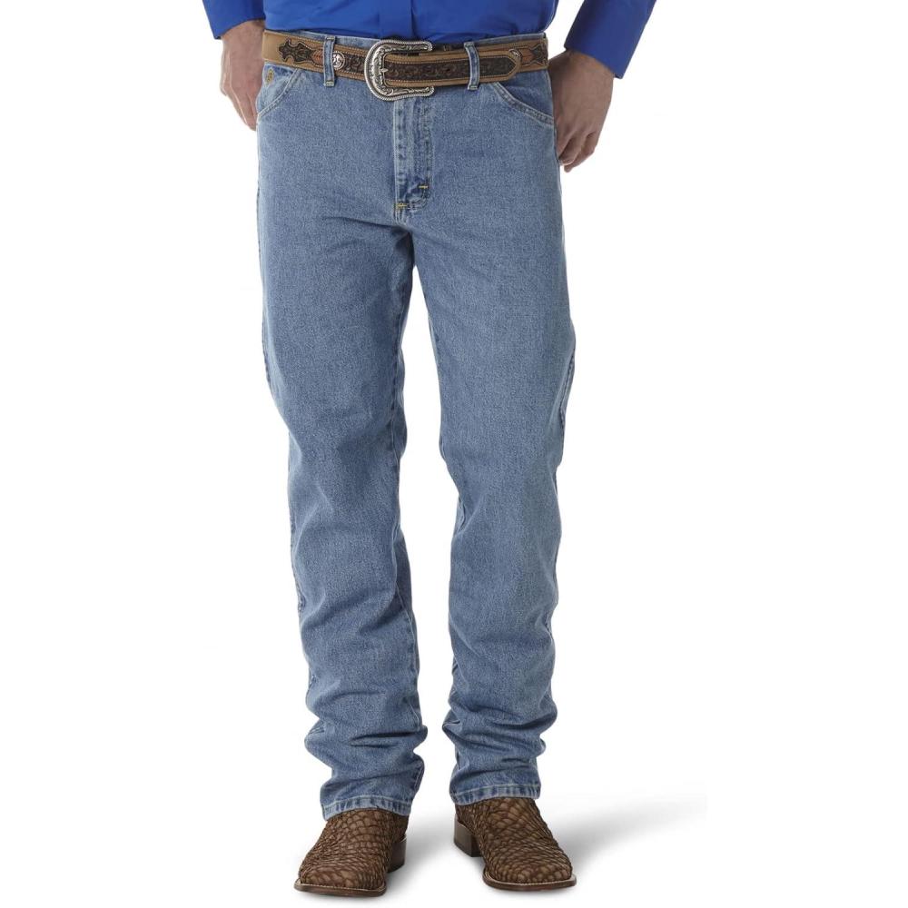 imageWrangler Mens George Strait Cowboy Cut JeansStone Wash