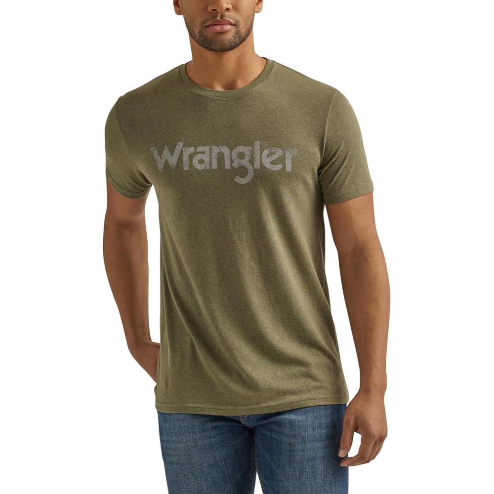 imageWrangler Mens Western Crew Neck Short Sleeve Tee ShirtSage Heather