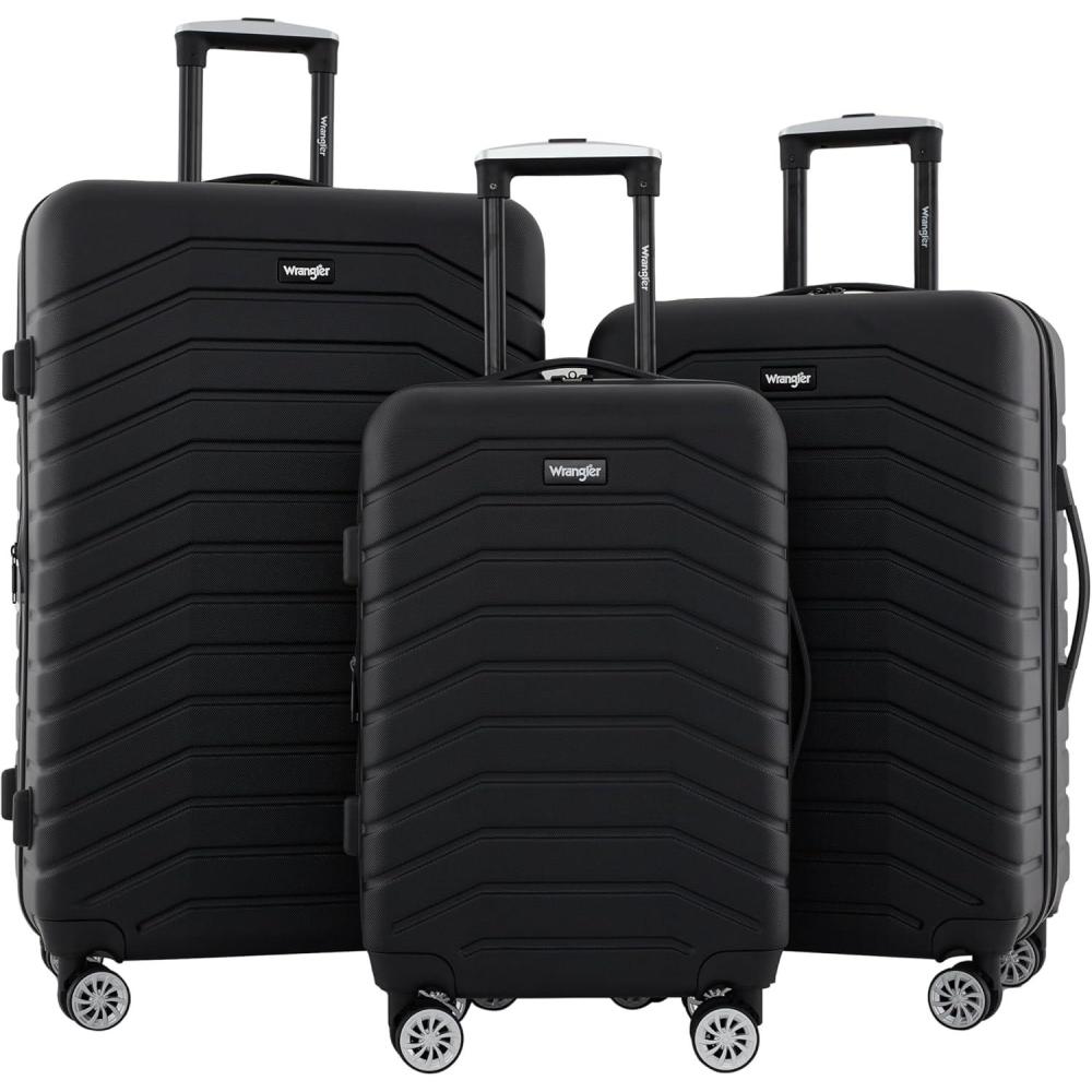 imageWrangler Tahoe 3 Piece Spinner Luggage Set BlackBlack