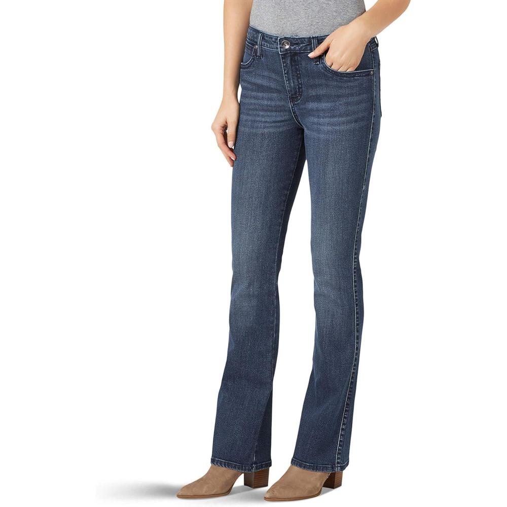 imageWrangler Womens Aura Instantly Slimming Mid Rise Boot Cut JeanHelen