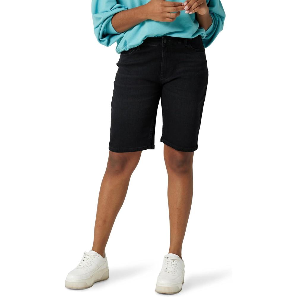 imageWrangler Womens Bermuda Jean ShortMidnight Black