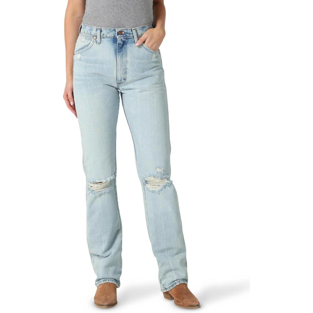 imageWrangler Womens Cowboy Cut Slim Fit Jean BleachVintage