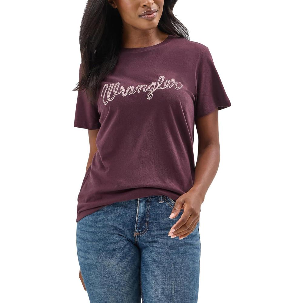 imageWrangler Womens Short Sleeve Graphic TShirtFudge