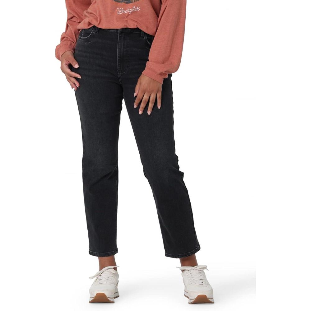 imageWrangler Womens Straight Crop JeanCarbon