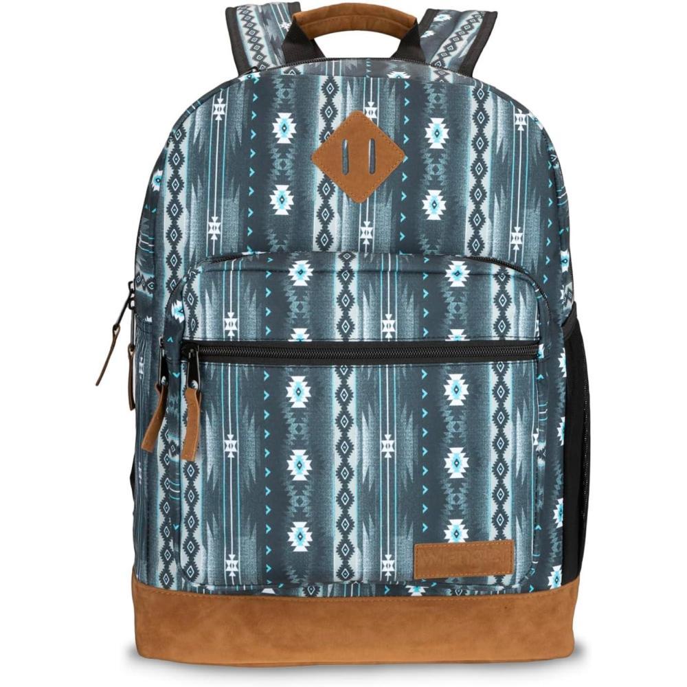 imageWrangler Yellowstone Sturdy Backpack for Travel Classic Logo Water Resistant Casual Daypack for Travel with Padded Laptop Notebook Sleeve Wild WestNew Retro