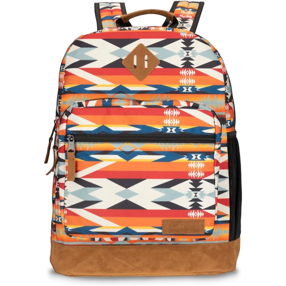 imageWrangler Yellowstone Sturdy Backpack for Travel Classic Logo Water Resistant Casual Daypack for Travel with Padded Laptop Notebook Sleeve Wild WestWild West