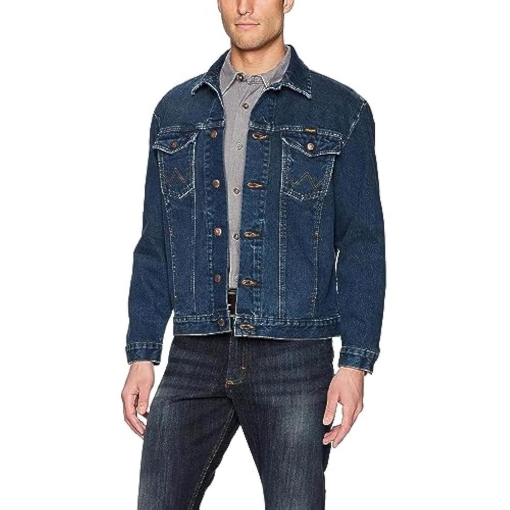 imageWrangler mens Cowboy Cut Western Unlined Denim Jacket