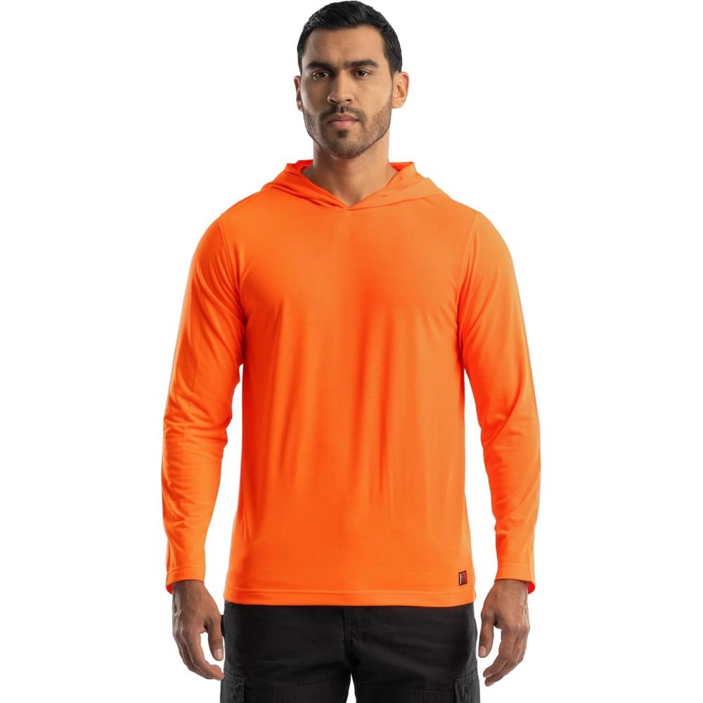 imageWrangler mens Long Sleeve Sun Protection HoodieOrange