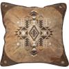 imageCarstens Inc Wrangler Four Corners Faux Leather 18x18 Throw Pillow Brown