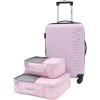 imageWrangler CarryOn Luggage Set BeigeLilac