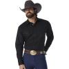 imageWrangler Mens Sport Western Basic Two Pocket Long Sleeve Snap Shirt