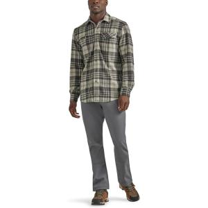 ATG Men’s Campsite Button-Down Plaid Shirt(Walnut)