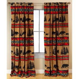 CARSTENS, INC. Plush Fleece Curtain Panel Set, Wrangler Western Collection, 2 Panels (54″ x 84″ Each), Blue Buffalo Plaid(Bear Trail)