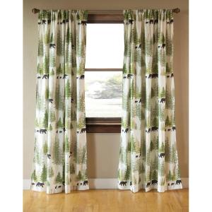 CARSTENS, INC. Printed Curtain Panel Set, Wrangler Western, 2 Panels (54″ x 84″ Each), Vintage Cowboy(Pine Wilderness)