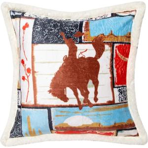 Carstens, Inc. Wrangler Vintage Western Sherpa 18×18 Throw Pillow, White