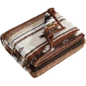 Wrangler – Throw Blanket, Super Soft Sherpa Bedding with Corduroy Reverse, Yellowstone Inspired, Western Luxurious Bedding, Oeko-Tex Certified (Coyote Sands Orange, 50″ x 60″)(Coyote Sands Orange)