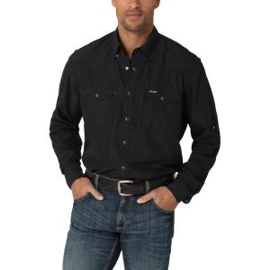 Wrangler 112323744 Mens Black Performance Shirt(Stretch Limo)