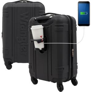 Wrangler 20″ Astral Hardside Carry-On Luggage, Cedar(Black)