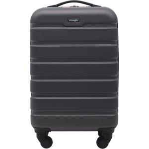 Wrangler 20″ Spinner Carry-On Luggage, Deep Depth(Charcoal)