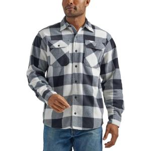 Wrangler Authentics Mens Long Sleeve Heavyweight Fleece Shirt(Birch Buffalo)