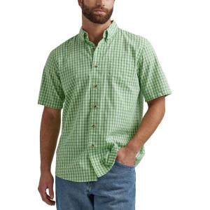 Wrangler Authentics Men’s Short Sleeve Classic Plaid Shirt(Forest Shade)