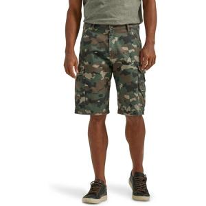 Wrangler Authentics Men’s Stretch Twill Cargo Shorts(Digi Green Brown Camo)