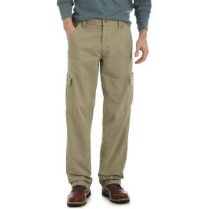 Wrangler Authentics Mens Twill Relaxed Fit Cargo Pant (Logan)(British Khaki Twill)