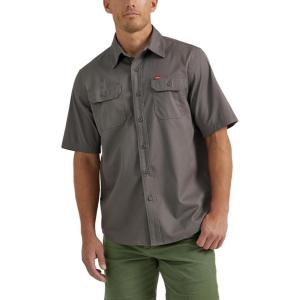 Wrangler Authentics mens Short Sleeve Classic Woven Shirt(Dark Gull Gray)