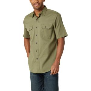 Wrangler Authentics mens Short Sleeve Classic Woven Shirt(Olivine)
