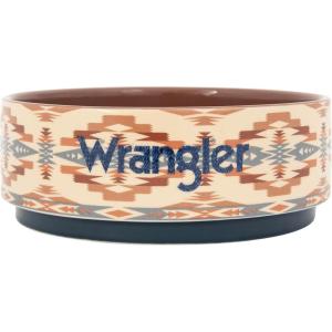 Wrangler Ceramic Dog Bowl – Heavy-Duty, Durable, Microwave & Dishwasher Safe – 38oz Stoneware Pet Bowl with Silicone Base – Southwest-Inspired Design for Food & Water