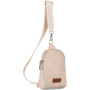 Wrangler Crossbody Sling Bag for Women Fanny Packs Chest Bags for Travel(Classic-beige)