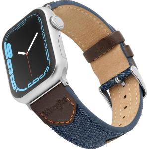Wrangler® Denim & Leather Band for Apple Watch®, Western Style, Fits all Apple Watch® Series and Sizes(Denim)