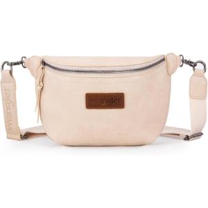 Wrangler Large Fanny Packs for Women Waist Bag Travel Belt Bags Crossbody Sling Purse Black(A-Beige)