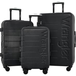 Wrangler Maverick 3 Piece Luggage Set, Blue Heaven(Black)