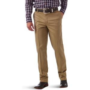 Wrangler Men’s Flat Front Casual Khaki Pants(Khaki)