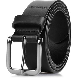 Wrangler Men’s Full Grain Genuine Leather 35mm Thick Casual Belt for Jeans, Pants(35mm Black)