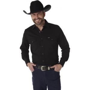 Wrangler Men’s Premium Performance Advanced Comfort Workshirt(Solid Black)