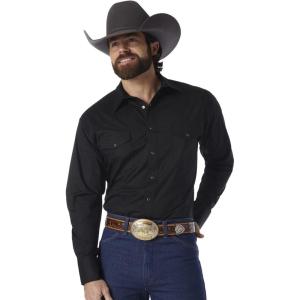 Wrangler Men’s Sport Western Basic Two Pocket Long Sleeve Snap Shirt