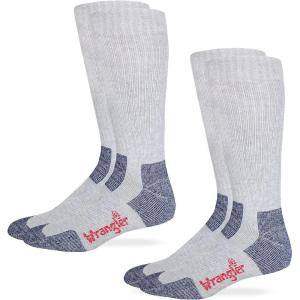 Wrangler Men’s Steel Toe Boot Ultra-dri Work Crew Socks 2 Pair Pack(Grey)