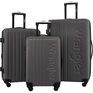 Wrangler Quest Luggage Set, Granite Gray, 3 Piece Set (30″/26″/22″)(Granite Gray)