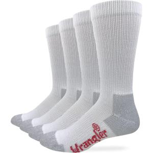 Wrangler Riggs Workwear Mens Ultra Dri Mid Calf Boot Socks 4 Pair(White)