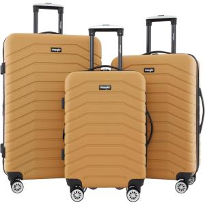 Wrangler Tahoe 3 Piece Spinner Luggage Set, Black(Amber Gold)
