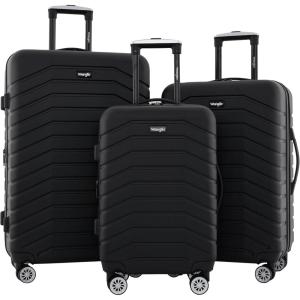 Wrangler Tahoe 3 Piece Spinner Luggage Set, Black(Black)