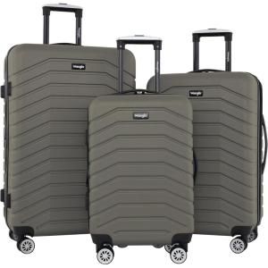 Wrangler Tahoe 3 Piece Spinner Luggage Set, Black(Smokey Olive)