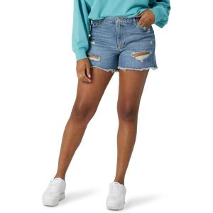 Wrangler Women’s 4″ Fray Jean Short(Sky Light)